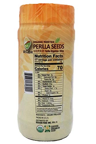 McCabe Organic Roasted Perilla Seeds - Perilla Seeds Organic | Rich with Fiber & Minerals | USDA