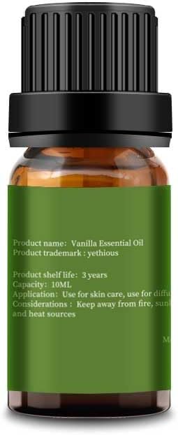 yethious Vanilla Essential Oil for Diffuser & Aromatherapy Perfume Oil Pure Natural Vanilla