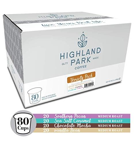 Highland Park Coffee Single Serve Coffee Pods Compatible with Keurig K Cup Brewers, Flavored