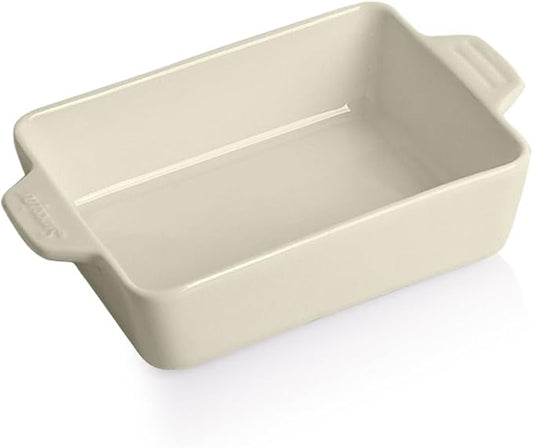 Sweejar Ceramic Baking Dish, Rectangular Small Baking Pan with Double Handles, 20 Oz for Cooking
