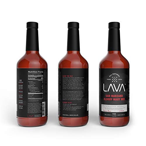 (3 Pack) LAVA Premium Bloody Mary Mix; Italian San Marzano Tomatoes, No Artificial Sweeteners