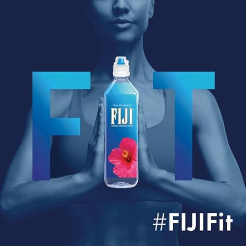 FIJI Natural Artesian Bottled Water 700mL / 23.7 Fl Ounce (Pack of 12) - Sports Cap - 100% Natural