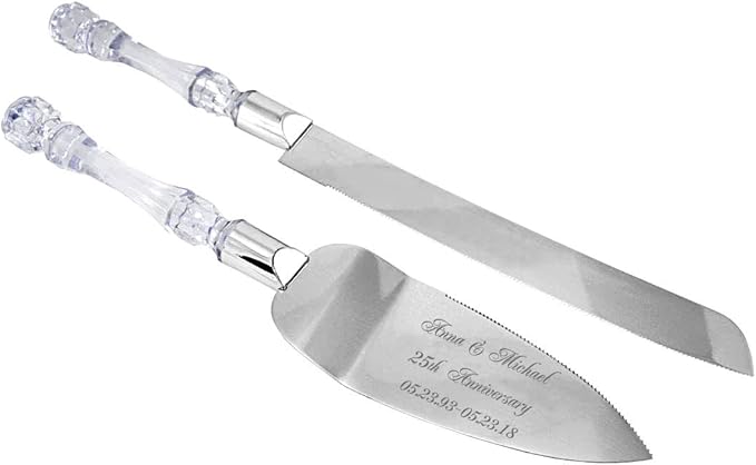 GIFTS INFINITY Personalized Wedding Cake Knife and Server Set Free Engraving - Valentine's