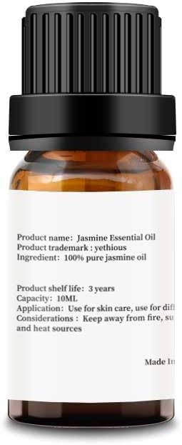 yethious Jasmine Essential Oils for Diffuser & Aromatherapy Pure Jasmine Oil for Skin Organic