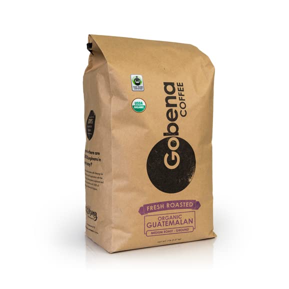 5lb Fair Trade Organic Certified Guatemalan Medium Roast Ground Coffee, 100% Arabica Specialty