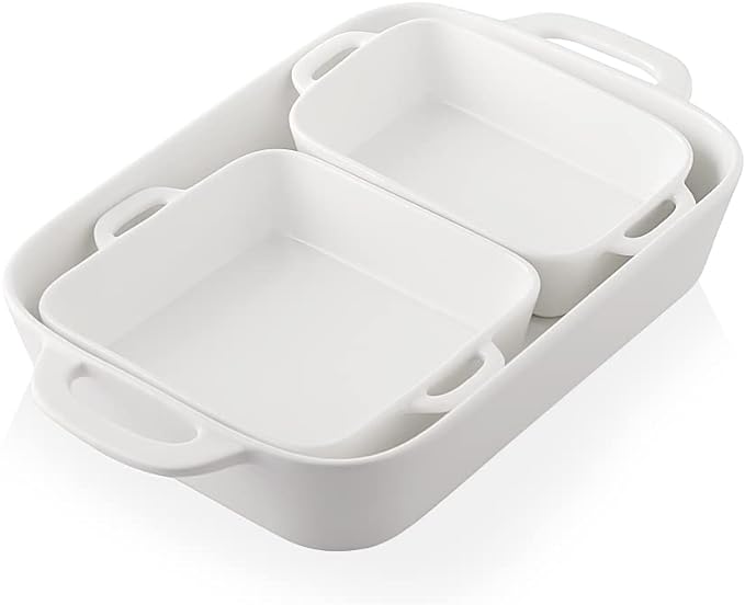 Sweejar Ceramic Bakeware Set, Rectangular Baking Dish for Cooking, Kitchen, Cake Dinner, Banquet