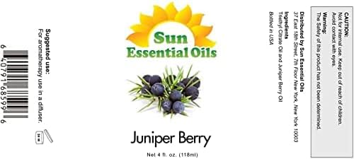 Sun Essential Oils 4oz Juniper Berry Essential Oil ??Aromatherapy Oil for Candle Use (4 Fluid