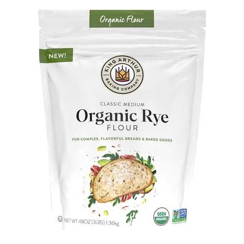 King Arthur Baking Organic Medium Rye Flour - 3 lbs for Complex Flavorful Breads & Baked Goods