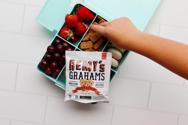 Safe + Fair Remy's Cinnamon Grahams 24ct - Wholesome Healthy Snacks - Bite-Sized Whole Grain Treats
