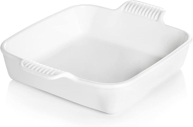 Sweejar Ceramic Baking Dish, 9 x 9 Cake Baking Pan for Brownie, Porcelain Square Bakeware with