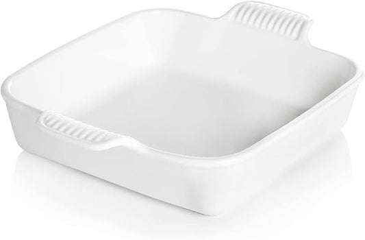 Sweejar Ceramic Baking Dish, 9 x 9 Cake Baking Pan for Brownie, Porcelain Square Bakeware with