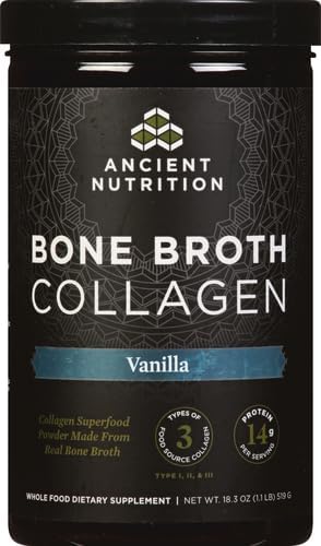 Ancient Nutrition Collagen Powder, Bone Broth Collagen, Vanilla, Hydrolyzed Multi Collagen