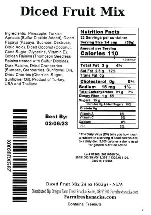 Oregon Farm Fresh Snacks Dried Fruit Mix – Snack Mix With Dried Cranberries, Coconut, Mango &