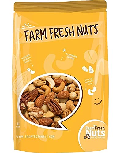 Deluxe Mixed Nuts Raw Natural Unsalted (No Shell) - Compares To Organic Almonds, Walnuts, Cashews