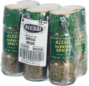 Alessi Herb & Seasoning Grinder, Dipping Spices for Olive Oil, Tip n' Grind (Garlic, 0.76 Ounce