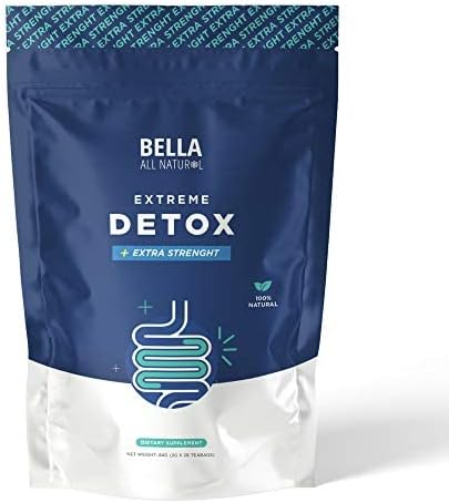 Bella All Natural Extreme Detox Tea - Body Cleanse, Colon Cleanser & Detox, Natural Herbs, 3.17