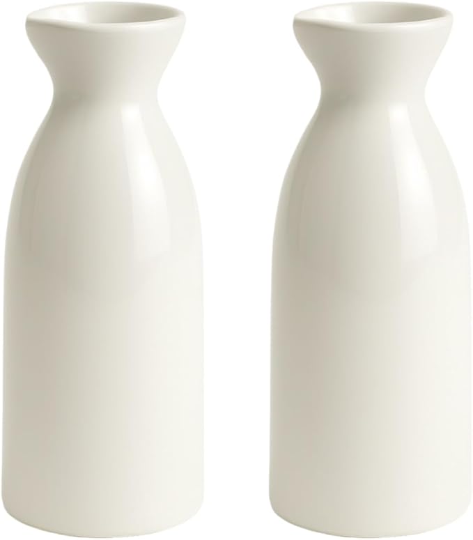 JapanBargain 2722x2, Pack of 2 Porcelain Sake Bottle Sake Carafe Japanese Wine Decanter Dishwasher