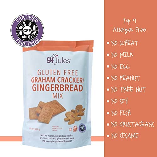 gfJules Certified Gluten Free Graham Cracker and Gingerbread Baking Mix | No Grit, Non-GMO, Vegan |