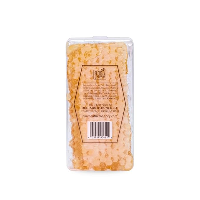 100% Raw Edible Honeycomb by Pure Southern Honey [7 oz] - Authentic, USA - Made - Unheated - Non