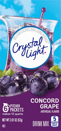 Crystal Light Sugar-Free Concord Grape Low Calories Powdered Drink Mix 6 Count Pitcher Packets