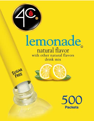 4C Powder Drink Stix, Lemonade 500 Count, Bulk Buy, Singles Stix, On the Go, Refreshing Water