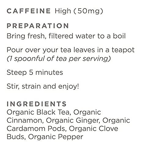 Golden Moon Tea Organic Masala Chai Black Tea - Pure & Authentic Blend - Loose Leaf, Non-GMO - Half