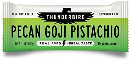 Thunderbird Bars Energy Snack, Gluten-Free with Protein, Healthy Real Food, Vegan Paleo Non-GMO, No