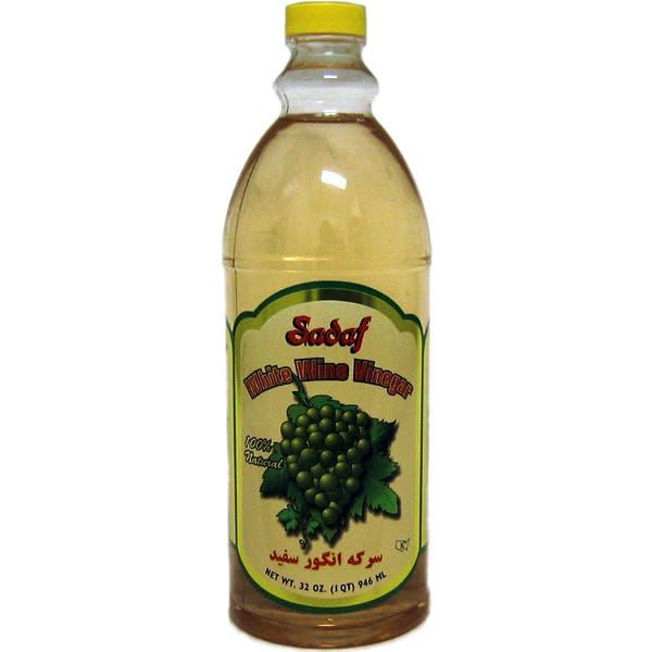 Sadaf White Wine Vinegar - 100% Natural White Wine Vinegar for Cooking and Food Enhancing - Vinagre