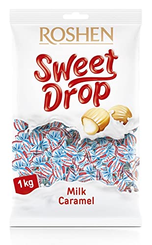 Roshen Caramel Candy Sweet Drop with Milky Filling, Kosher and Halal, Delicious, Flavorful Sweets