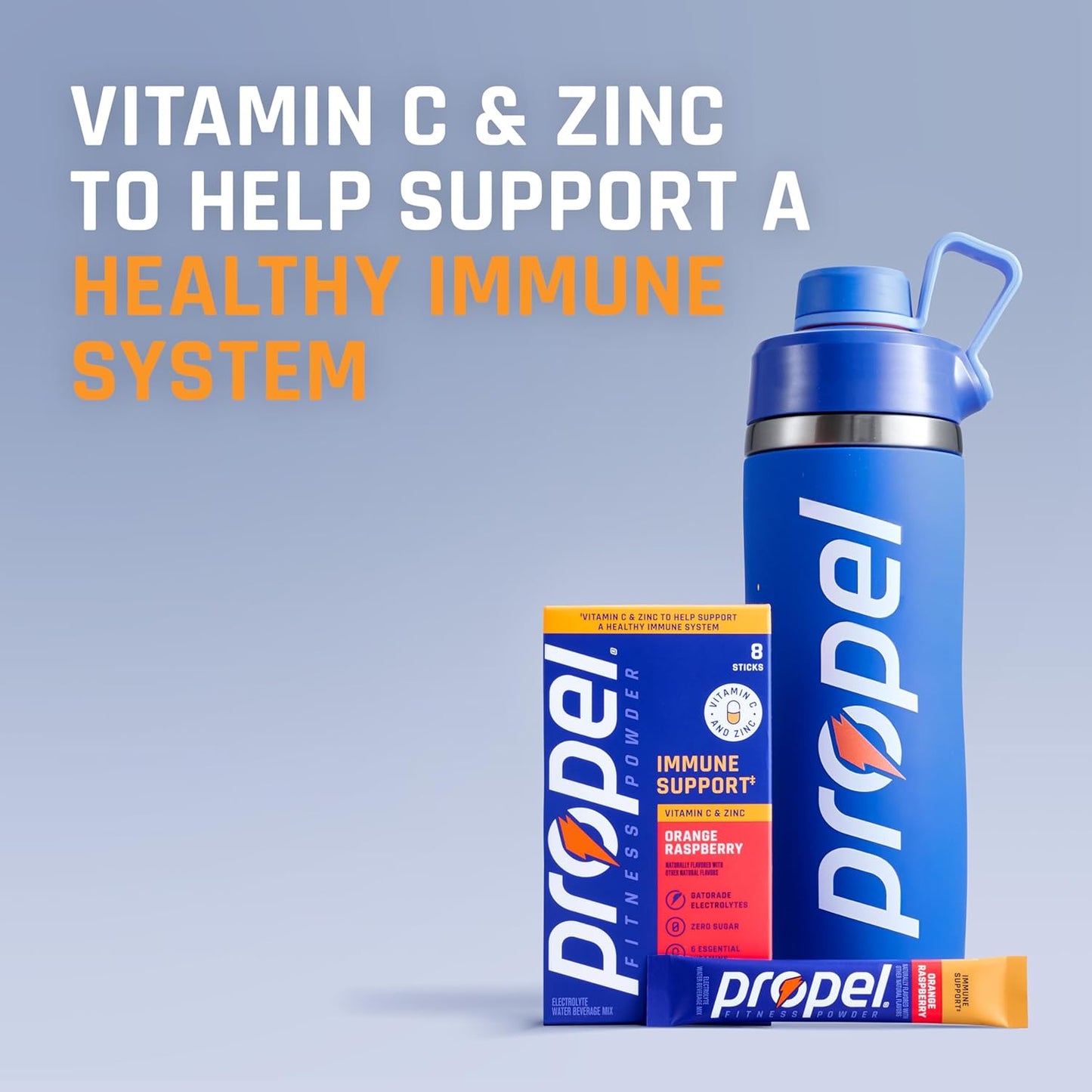 Propel Immune Support Powder Drink Mix, Lemon Blackberry, Zero Sugar Electrolyte Hydration Packets