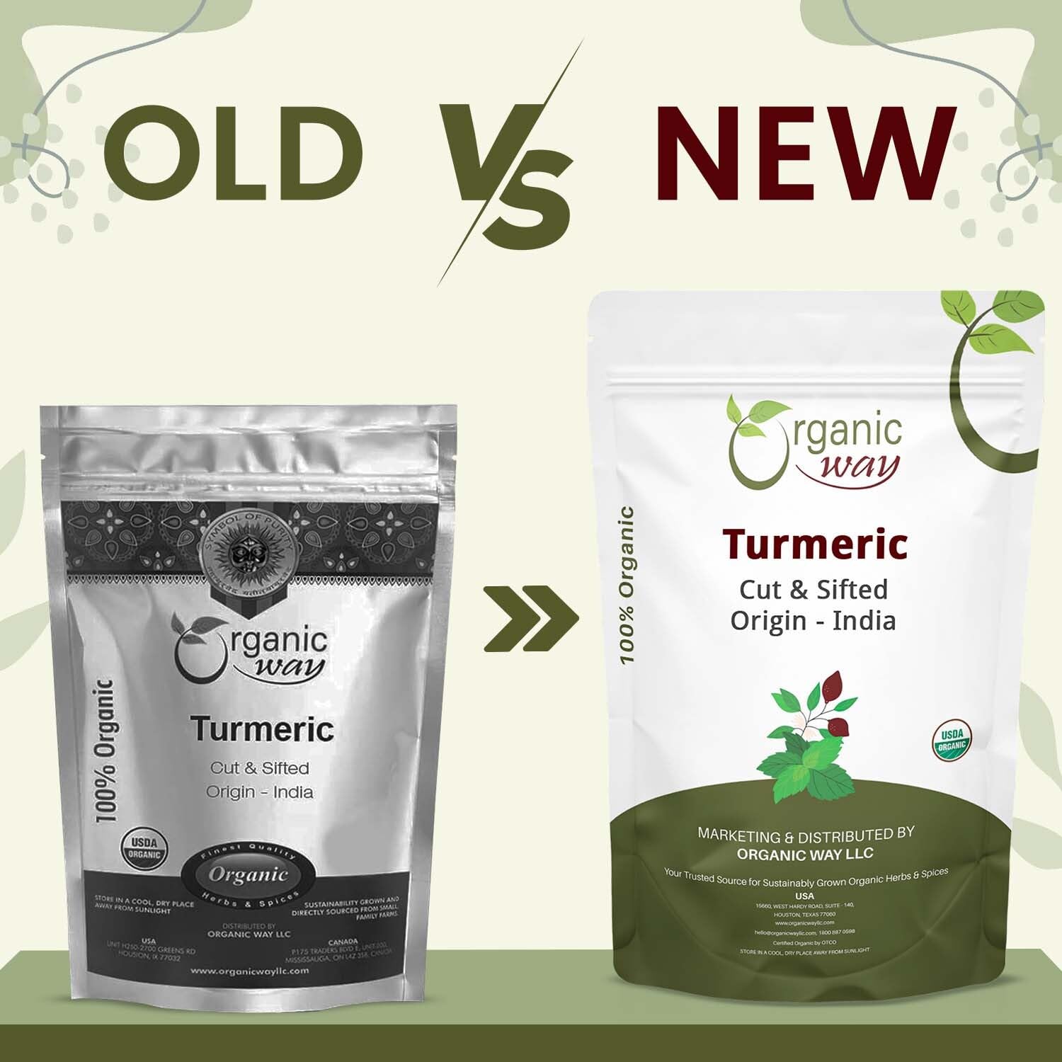 Organic Turmeric Root Cut & Sifted Herbal Tea – USDA Organic, Vegan, Non-GMO & Gluten Free Dried