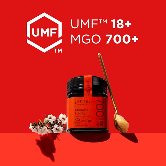 Egmont Honey Raw Manuka Honey MGO 700+ UMF 18+ 8.8oz(250g) NON-GMO, Kosher, Recycled plastic jar
