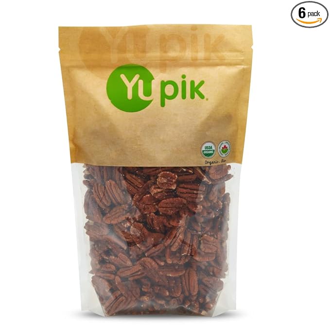 Yupik Organic Raw Pecans, 2.2 lb (35.2 oz), Pack of 6, Kosher, Gluten-Free, Non-GMO, Vegan, Raw