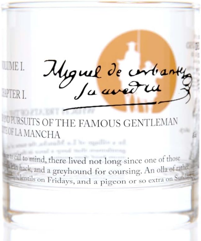 Well Told Classic Literature Rocks Glass - Don Quixote by Miguel de Cervantes - Old Fashioned