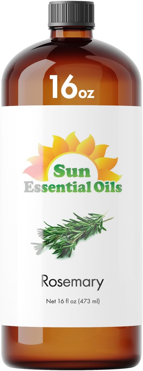 Sun Essential Oils - 16 oz Rosemary Essential Oil for Hair Growth, Skin, Scalp - Drops for