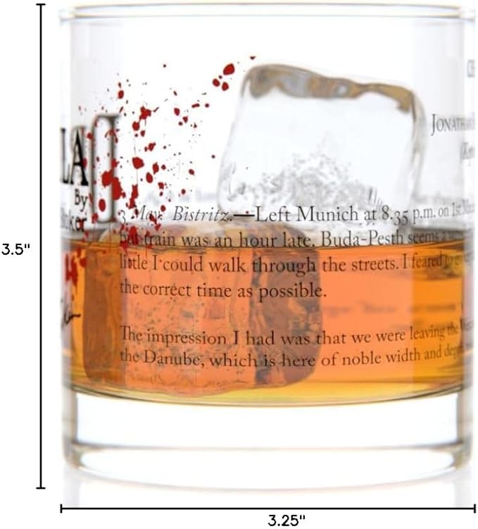 Well Told Classic Literature Rocks Glass - Dracula by Bram Stoker - Old Fashioned Whiskey Glass