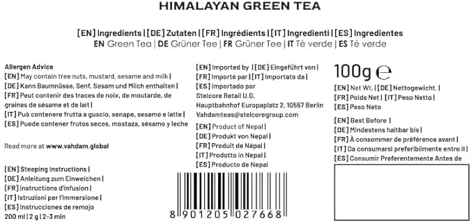 VAHDAM, Himalayan Green Tea Leaves (50+ Cups, 3.53 Oz) Non GMO, Gluten Free | High Elevation Grown