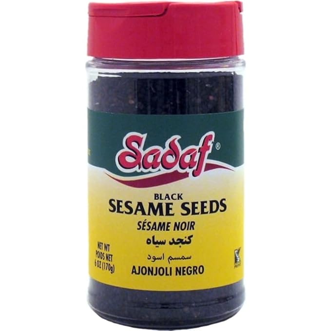 Sadaf Black Sesame Seeds - Sesame Seeds for Cooking and Food Flavoring - Spice Mediterranean