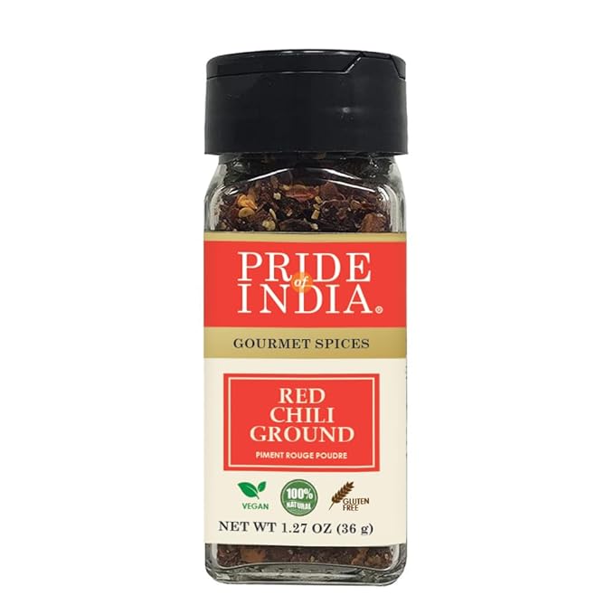 Pride of India | Red Chili Flakes 1.27 oz (36 gm) Small Dual Sifter Jar | Gourmet Spice, Culinary