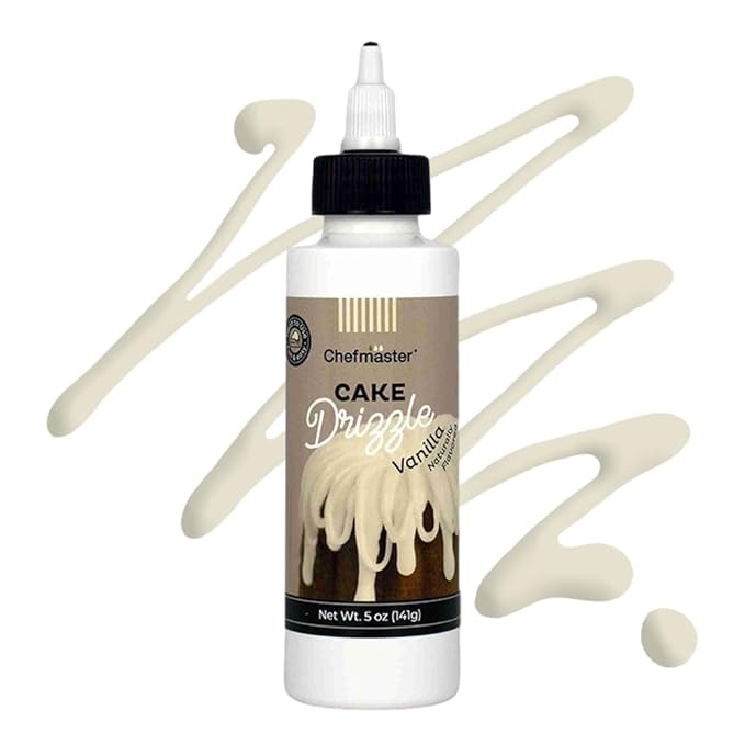 Vanilla-Flavored Cake Drizzle by Chefmaster, Edible Cake Drip Frosting for Decorating, Drip for