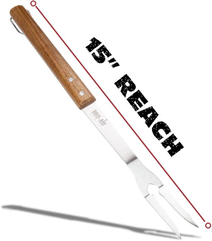 3 Piece BBQ Grilling Accessories Set - BBQ Tongs Spatula Fork Set - Heavy Duty Stainless Steel