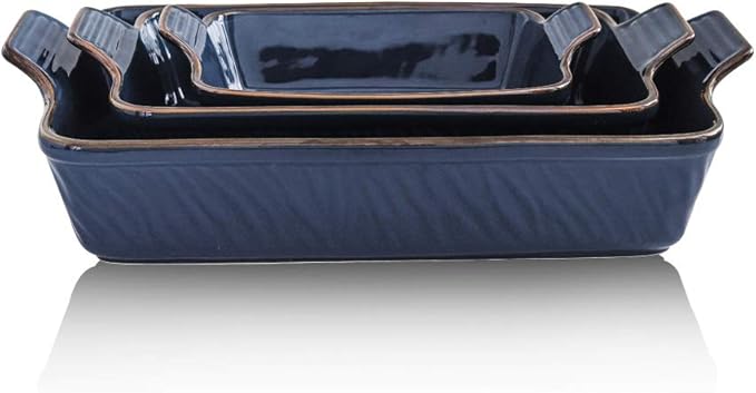 KOOV Bakeware Set, Ceramic Baking Dish, Rectangular Lasagna Pans for Cooking, Cake Dinner, Kitchen