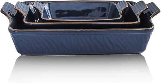 KOOV Bakeware Set, Ceramic Baking Dish, Rectangular Lasagna Pans for Cooking, Cake Dinner, Kitchen