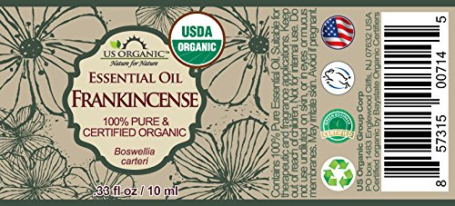 US Organic 100% Pure Frankincense (Boswellia Carteri) Essential Oil - Sourced from The Horn of