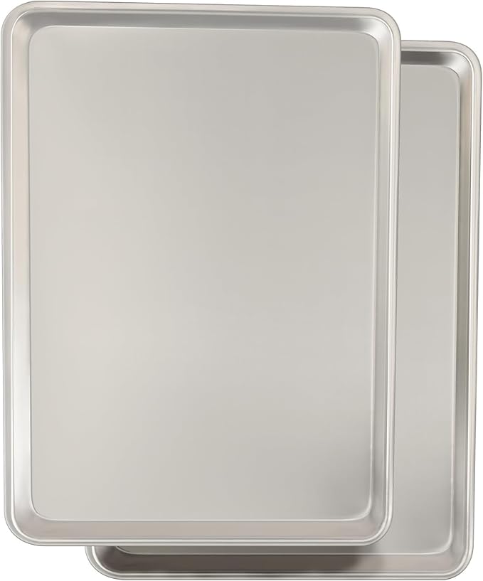 Commercial Quality Baking Sheet Pan Set, Natural Aluminum Cookie Sheet, Umite Chef Warp Resistant