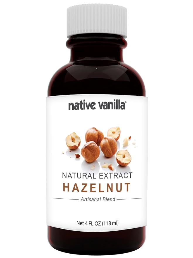 Native Vanilla - Pure Hazelnut Flavor - 4 Fl Oz - Pure Flavors and Extracts - Perfect for Cooking