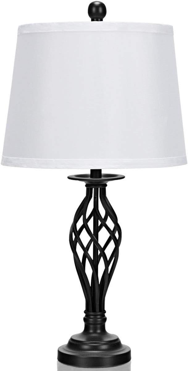 Tangkula Lamp Set 3-Piece Modern Home Living Room Bedroom Antique Bronze Finish Lamps, Floor Lamp