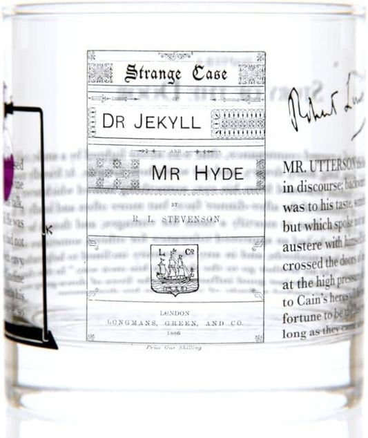 Well Told Classic Literature Rocks Glass - Strange Case of Dr Jekyll and Mr Hyde by Robert Louis