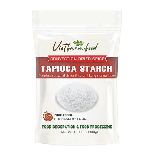 TAPIOCA STARCH 10.58 Oz (300g) VIETFARMFOOD: Natural pure, convection dried seasoning made from