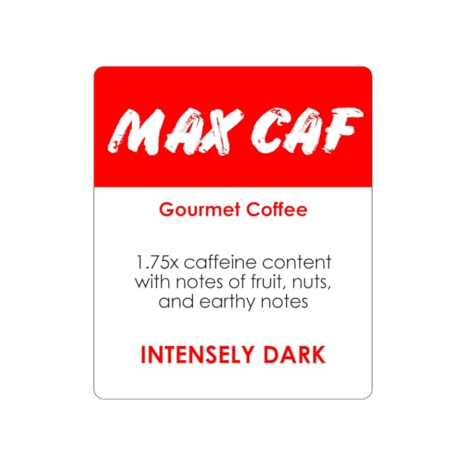 Donut Café Max Caf - Bold & Powerful High Caffeine Intensely Dark Roast Coffee Pods – For Keurig K